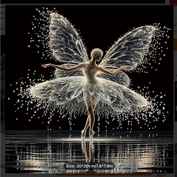 NWT BALLET FAIRY DIAMOND ART KIT SIZE 7.8” x 7.8”. GREAT GIFT IDEA - Picture 1 of 3